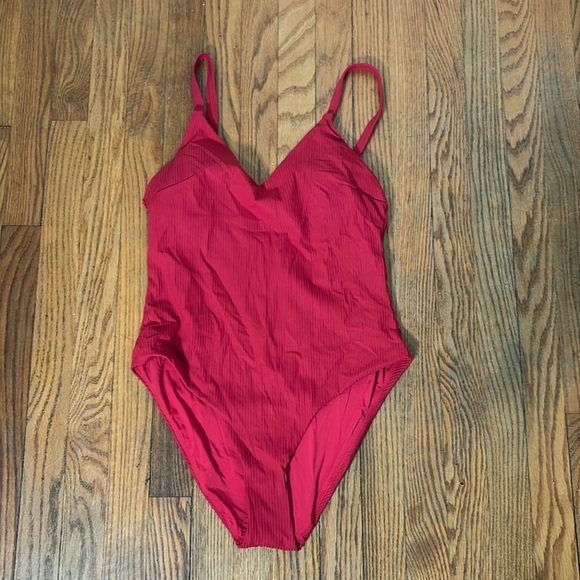 Andie Marco Rib One Piece swimsuit Flame Red size Medium NWT - Picture 3 of 7
